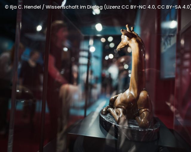 Bundesgiraffe Figur in Vitrine