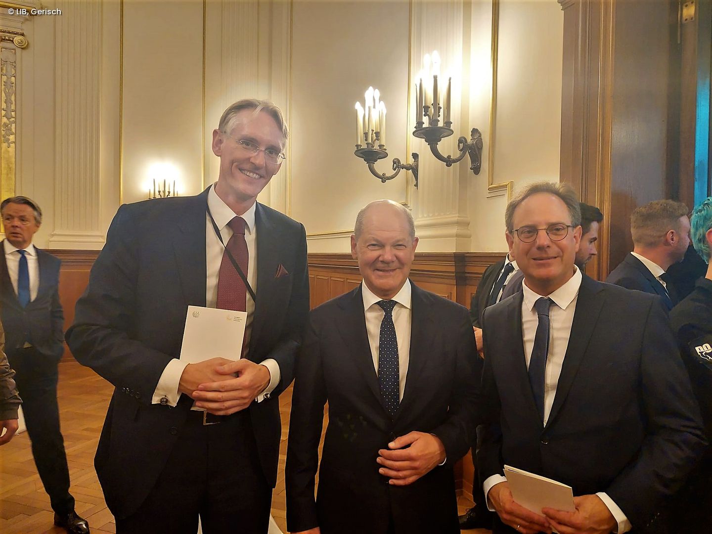 Adrian Grüter, Olaf Scholz und Christoph Scherber